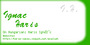 ignac haris business card